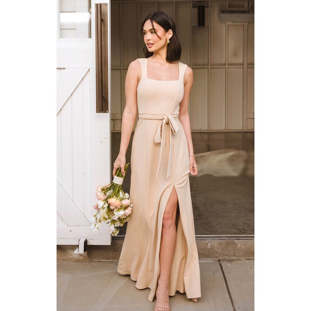 Show Me Your Mumu Paris Gown in Champagne Stretch L